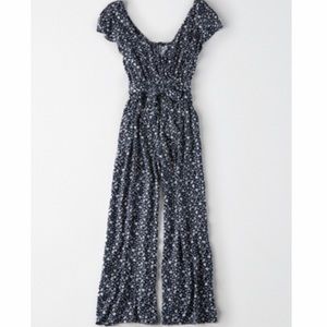 American Eagle floral Wrap-Front Jumpsuit